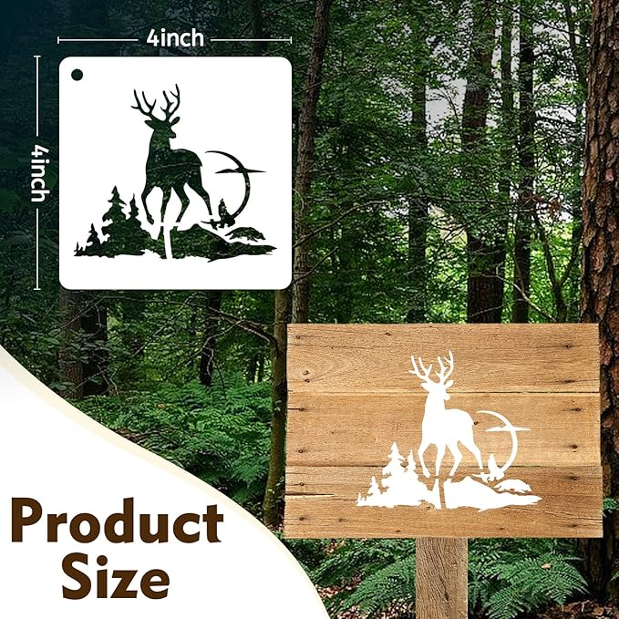 50 PCS Animal Painting Stencils Reusable Animal Stencils for Painting on Wood Rocks Canvas Fabric Glass Pottery 4x4 Inch
