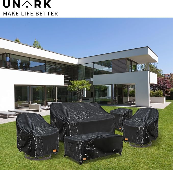 Outdoor Swivel Chair Covers Waterproof 2 Pack, Outdoor Chair Covers Patio Furniture Cover for Deck Patio Swivel Chair Heavy Duty, 33 W x 35 D x 36 H inches,Black