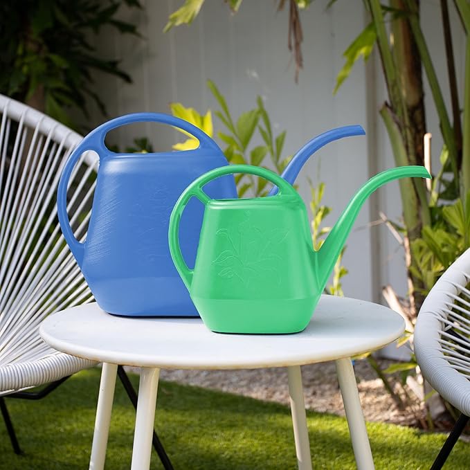 Bloem Aqua Rite 1.1 Gallon (144 Fl Oz) Peri-Blue Resin Watering Can for Indoor and Outdoor Use
