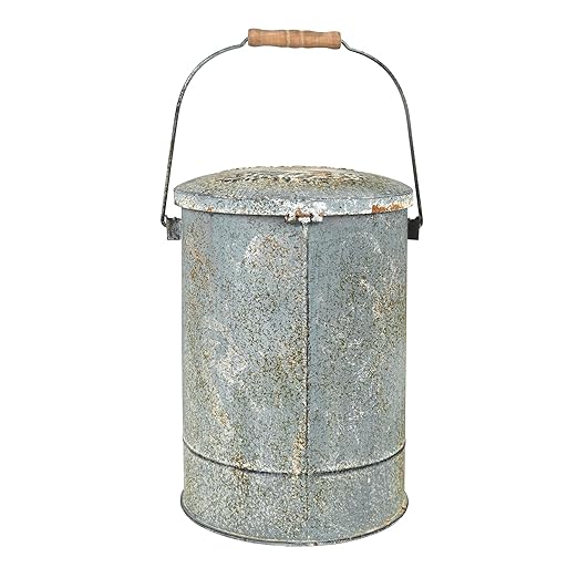 Z&Z ornamentorum Outdoor Small Trash Can with Lid Dog Poop Trash Can Outside for Kitchen Park Garden and Pedal Round Touchless Garbage with Flower and Bird Patterns