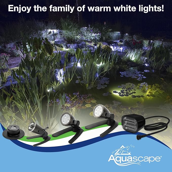Aquascape 84034 6-Watt, Waterproof Submersible LED Spotlight for Pond, Garden, and Landscape Features,Black