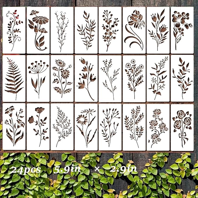 Garden Fence Large Flower Stencils - Reusable Floral Stencil DIY Decoration for Painting on Wood Walls Pattern, Jumbo Sunflower Yard Spray Paint Big Crafts Floor Stencils (CP-13)