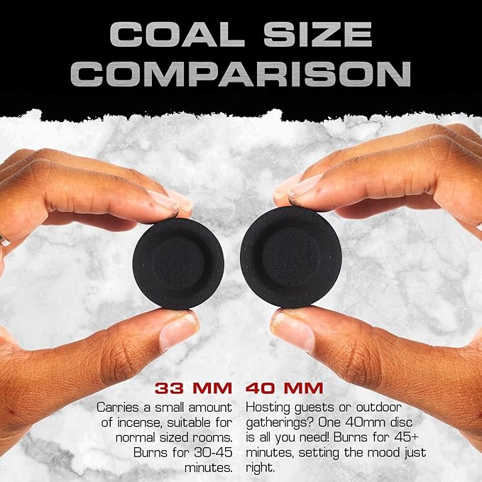 Sunlight Charcoal Instant Light Coals – Incense Coal Disks – Coal Tablets – Charcoal Disks – 200 Coals – 33 mm Quick Light Briquettes – Slow Burn/Low Smoke