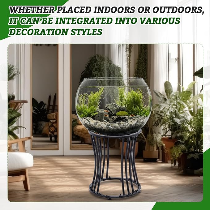 Mini Pond Kit Stand 16 Tall Garden Pond Stand for Indoor Waterfall Holder Garden Rack, Black