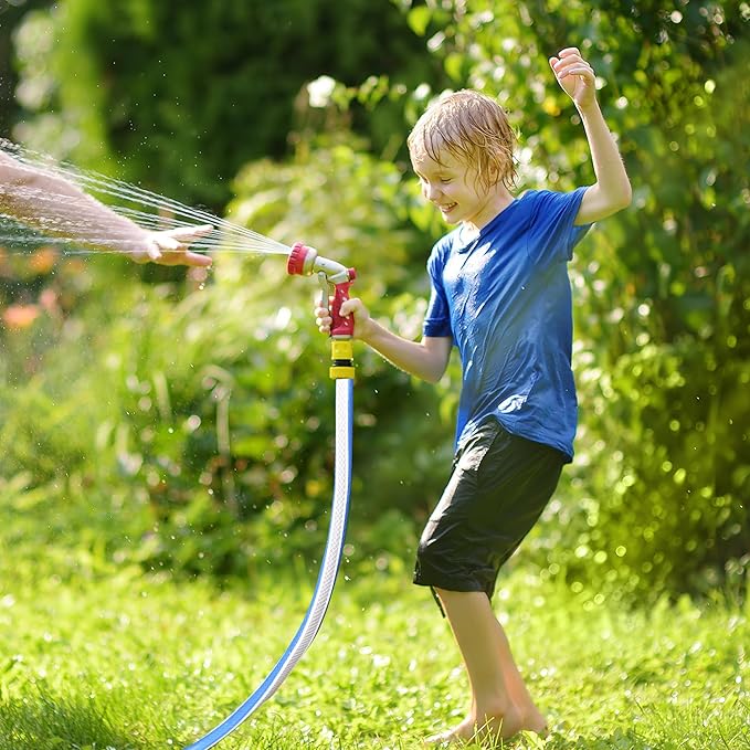 Lead-in Blue Garden Hose 3/4 in. x 15 ft. - No Kink, Leak Free, Flexible, Male to Female Fittings - Heavy Duty Lightweight PVC Water Hose -150PSI Work & 500PSI Burst, for Reel Cart & Commercial Use