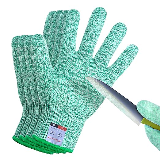 Cut Resistant Gloves, 2 Pairs of Food Grade Cut Resistant Gloves, Cutting Gloves for Kitchen, Oyster Shucking, Fish Fillet Processing, Carving Wood and Gardening(Medium-Green)