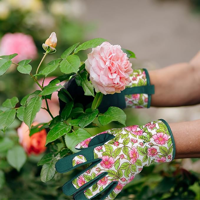 Pleneal Gardening Gloves for Women - Leather Garden Gloves Thorn Proof, Outdoor Protective Working Gloves