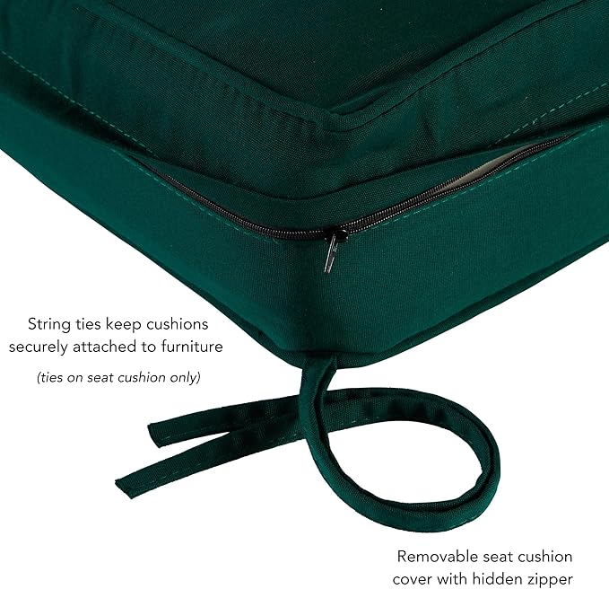 Greendale Home Fashions Outdoor 2-Piece Sunbrella Premium Deep Seat Cushion Set, Canva Forest