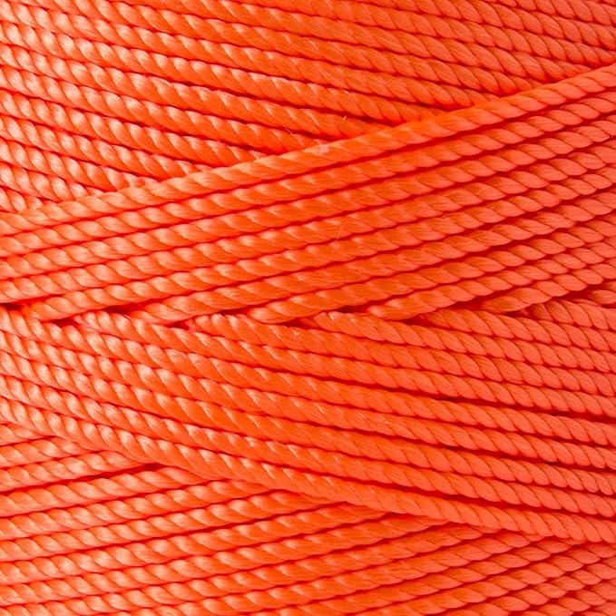 HONGDA #18 Braided Nylon Twine, 1080FT, Orange, Mason Line for Masonry, Workshop, Crafts, Gardening