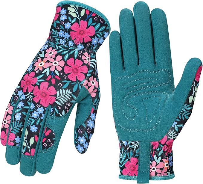 Pleneal Gardening Gloves for Women - Leather Garden Gloves Thorn Proof, Outdoor Protective Working Gloves