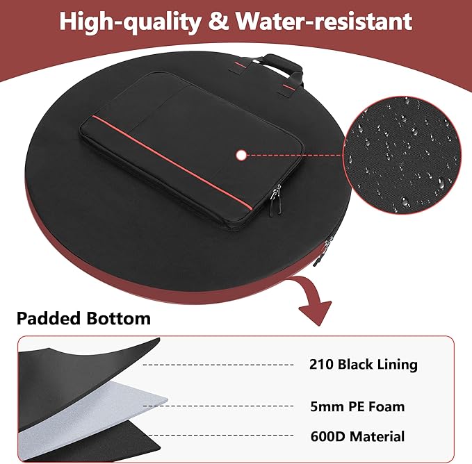 Large Heat Deflector Carry Bag, Compatible with Solo Stove Yukon 27" Heat Deflector, Fire Pit Heat Deflector Accessories Bag with Handles, Heat Deflector Carrying Case Dia: 31”, Bag Only