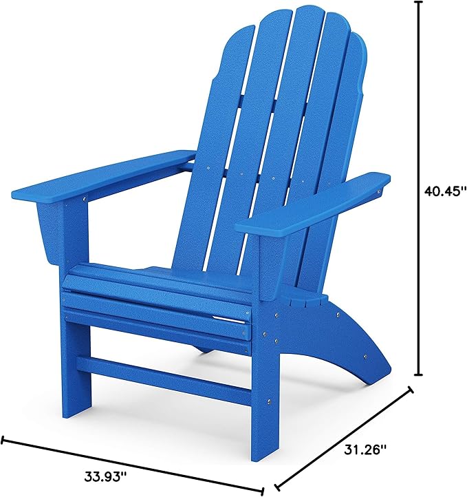 POLYWOOD® Vineyard Curveback Adirondack Chair in Pacific Blue