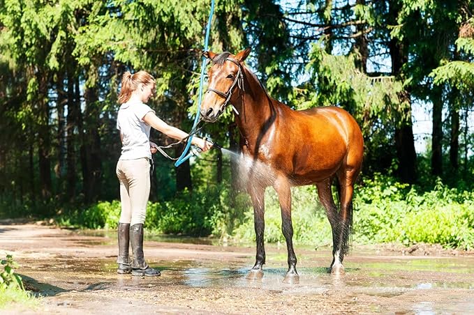 AG-LITE AL58150 5/8" x 150' Rubber Farm & Ranch Water Hose, Lightweight, 500 PSI, -50°F to 190°F, Polyester Braided, Brass GHT Fittings, 4 Finger-Grip Bend Restrictor, Agriculture & Industrial Use