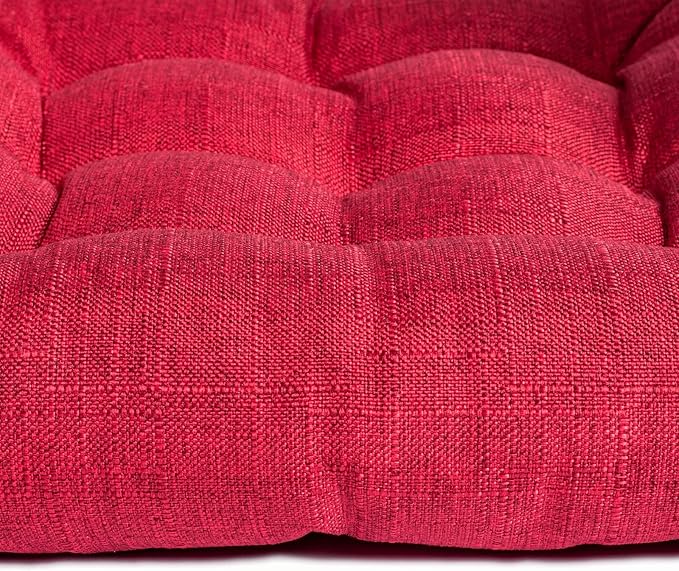 SQUARE MOON 4 Pack Chair Cushions, Seat Cushions, Chair Pads, Chair Mat for Indoor, Outdoor Dining Chair, Kitchen Chairs, Dining Room Chairs (16" × 16" × 4 Pack, Poinsettia)