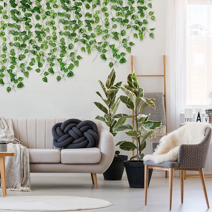 CEWOR 14 Pack 98ft Artificial Ivy Greenery Garland, Fake Vines Hanging Plants Backdrop for Room Bedroom Wall Decor, Green Leaves for Jungle Theme Christmas Party Wedding Decoration
