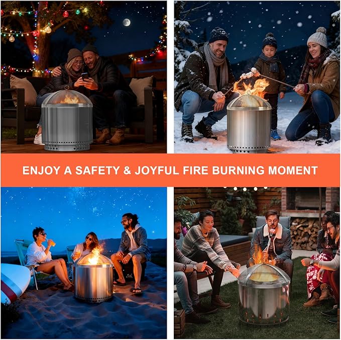 Spark Screen for Solo Stove Bonfire 19.5-Inch, Stainless Steel Mesh Cover with Removable Handle, Fire Pit Spark Guard for Patio, Backyard, Camping