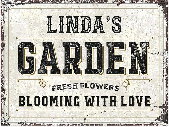 Custom Garden Sign, Personalized Rustic Name for Backyard Décor Sign, 18x24 Inches, Rust Free .063 Aluminum, Fade Resistant, Made in USA by Sigo Signs