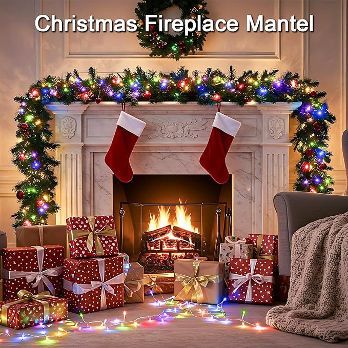 suddus Connectable Christmas Lights with Remote, Multicolor String Lights with Timer, 66ft 200 Led Fairy Lights Plug in for Xmas Tree, Bedroom, Dorm, Yard, Garden, Party, Indoor, Outdoor Decorations