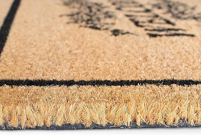 LuxUrux Welcome Mat Outdoor Doormat, with Heavy-Duty PVC Backing - Natural - Perfect Color/Sizing for Outdoor/Indoor uses. (17 x 30, Natural Brown - Welcome)