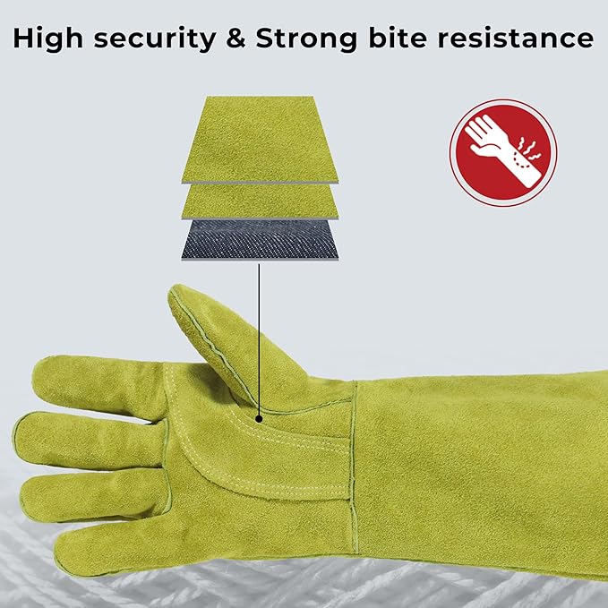 HLDD HANDLANDY Animal Handing Gloves- Bite Proof, Puncture & Scratch Resistant for Safe Handling