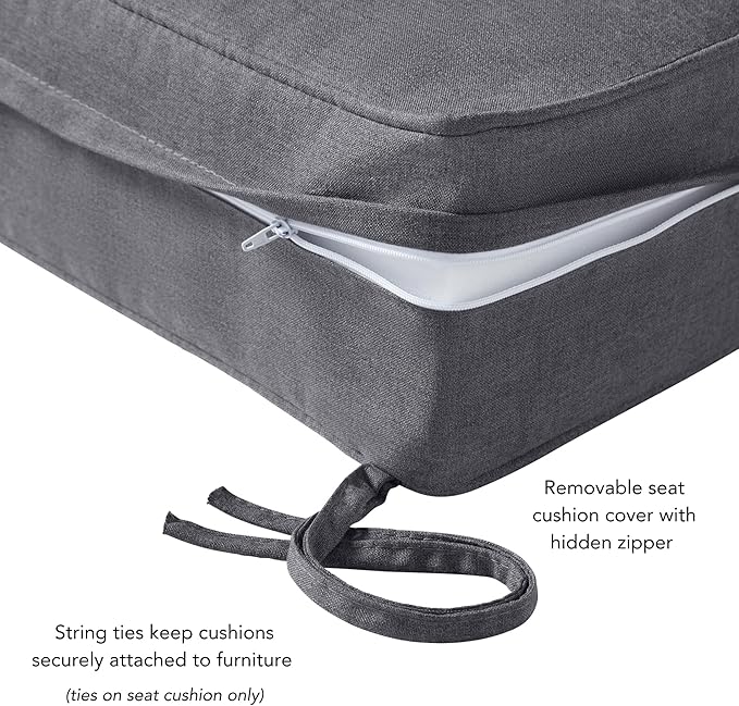 Outdoor 2-Piece Sunbrella Premium Deep Seat Cushion Set, Cast Slate