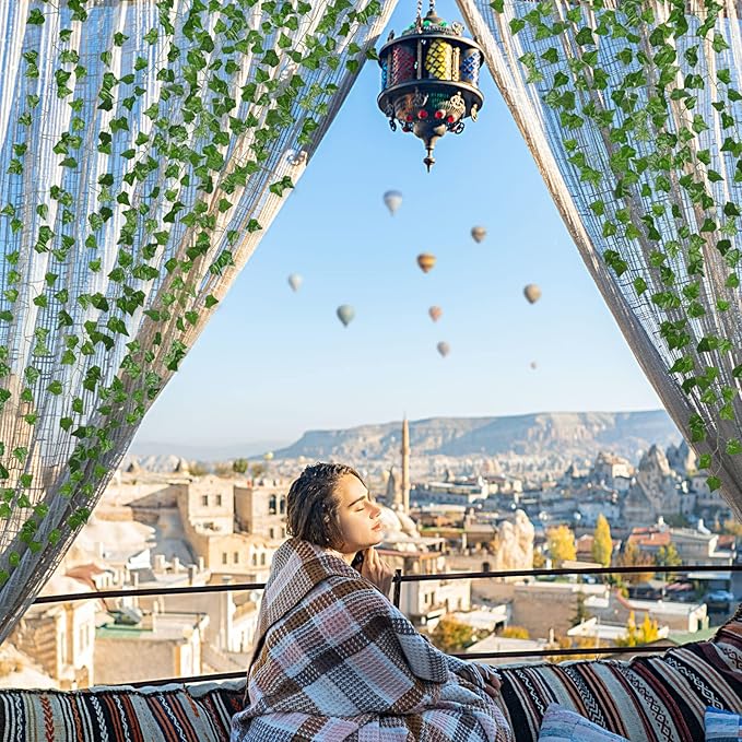 Fake Vines for Room Decor Aesthetic Artificial Plant Ivy Leaves Hanging Greenery Garlands for Home Bedroom Wall Wedding Party Decor (336FT 48PCS Vines)