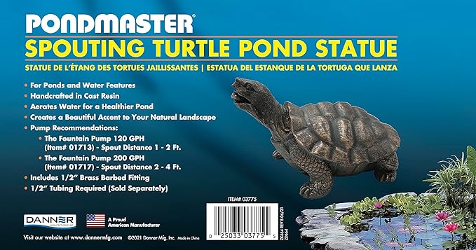 Danner Manufacturing, Inc., Pondmaster Spouting Turtle Pond Statue, 03775