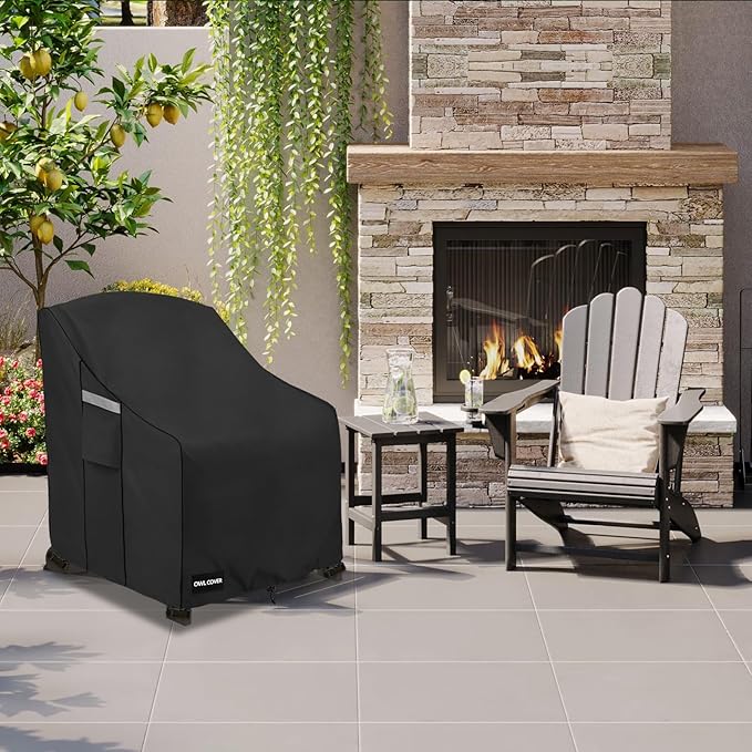 Outdoor Chair Covers 32"W x 35"D x 36"H,600D Heavy Duty Waterproof Patio Chair Cover,Outdoor Furniture Covers for Lawn/Garden Chiar,Black