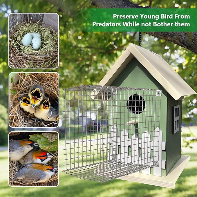2Pcs Bluebird House Protector Guards, Stainless Bird House Entrance,Designed for The Secure of Eastern Bluebird Homes and Their Chicks (Square)