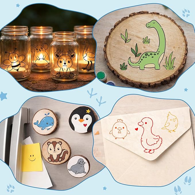 Marspark 66 Pcs Spring Easter Small Stencils for Crafts Reusable 3 Inch Stencils for Painting on Wood DIY Craft Paint Template for Wall Home Decor Card Rock Canvas Drawing Holiday (Cute Baby Animal)