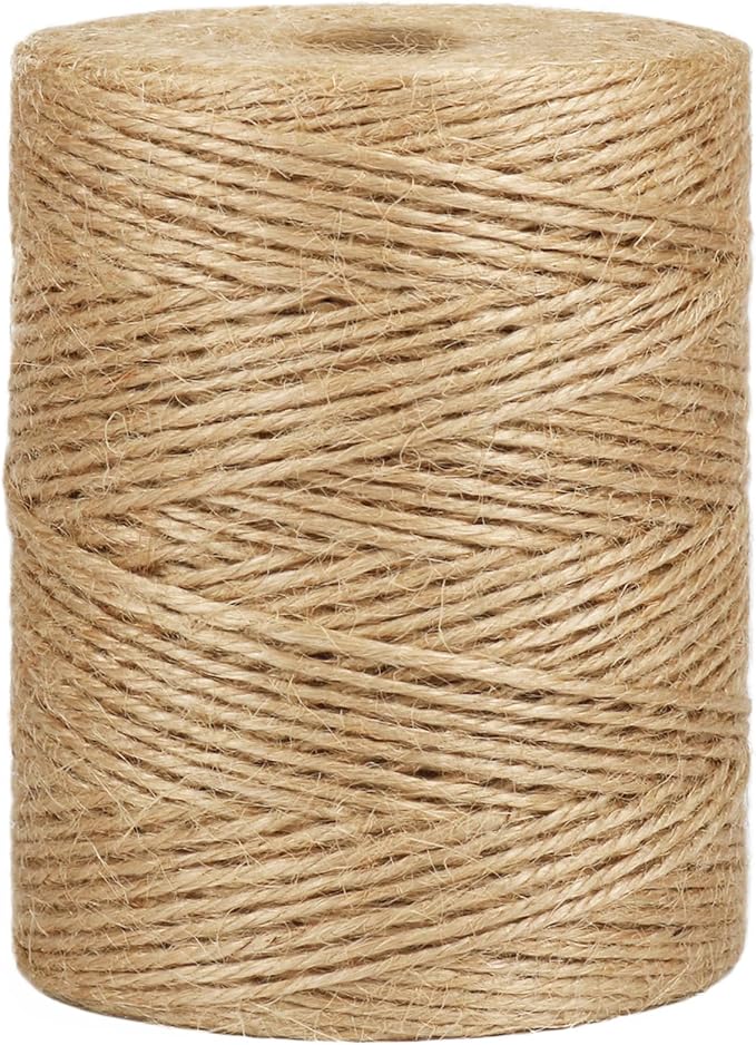Vivifying Natural Jute Twine, 656 Feet 2mm Thick Brown Twine String for Garden, Crafts, Gifts Wrapping, Packing