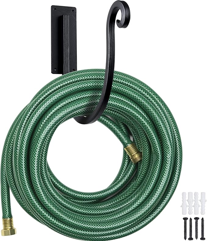Garden Hose Holder Outside: Wall Mount Water Hose Holder - 8Inch Heavy Duty Garden Water Hose Hanger for Outside Hose Storage