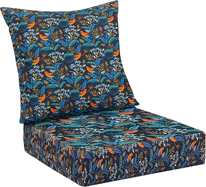 Outdoor Cushions for Patio Furniture,Outdoor Seat Cushion Set 24 x 24 x 5.75 Inch,Waterproof & Fade Resistant Outdoor Chair Cushions,Deep Patio Chair Cushion with Removable Cover,Nightingale