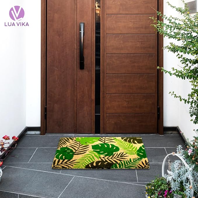 Coir Door mats Outdoor, Door mat Outside Entrance, Welcome mat Indoor, Doormat Outdoor, Funny Door mats Outside, Coir Doormat 16"x27.5" (Tropical)