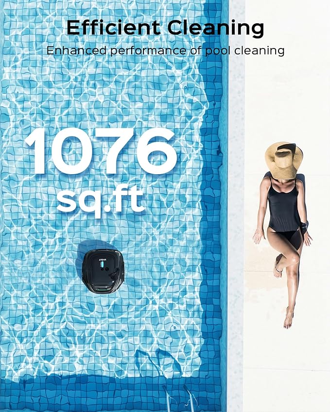 (2026 Upgraded) WYBOT A1 Pool Vacuum for Above Ground Pool, Automatic Cordless Robotic Pool Cleaner with 120 Mins, Double Filters, LED Indicator, 2.5H Charging, Ideal for Plat Pools