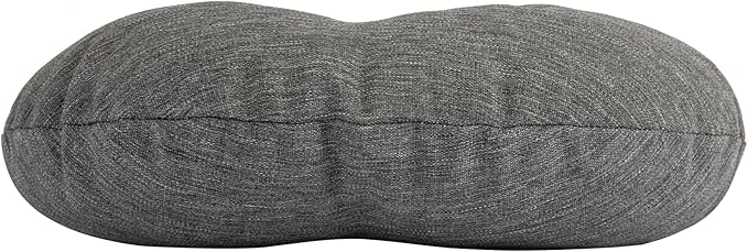 Magpie Fabrics Outdoor 15"x15"x4" Round Bistro Seat Cushions with Ties Set of 2, Tufted Waterproof Patio Floor Chair Pads for Home Garden Balcony Kitchen Office Porch, Heather Grey