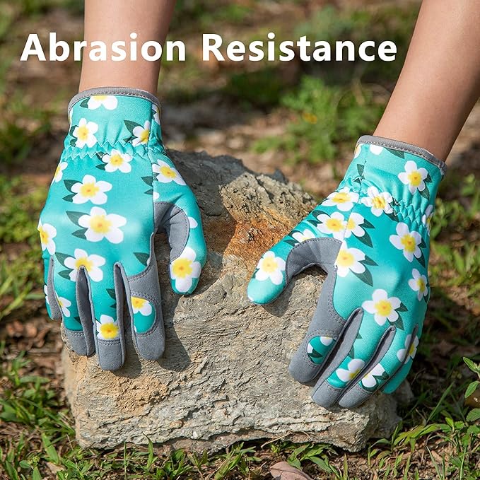 Baidast Garden Gloves, Breathable Leather Gardening Gloves Thorn Proof for Digging, Planting, Pruning