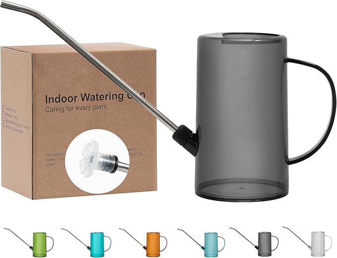 Small Watering Can for Indoor Plants, Long Spout Watering Can Indoor with Sprinkler Head 34oz