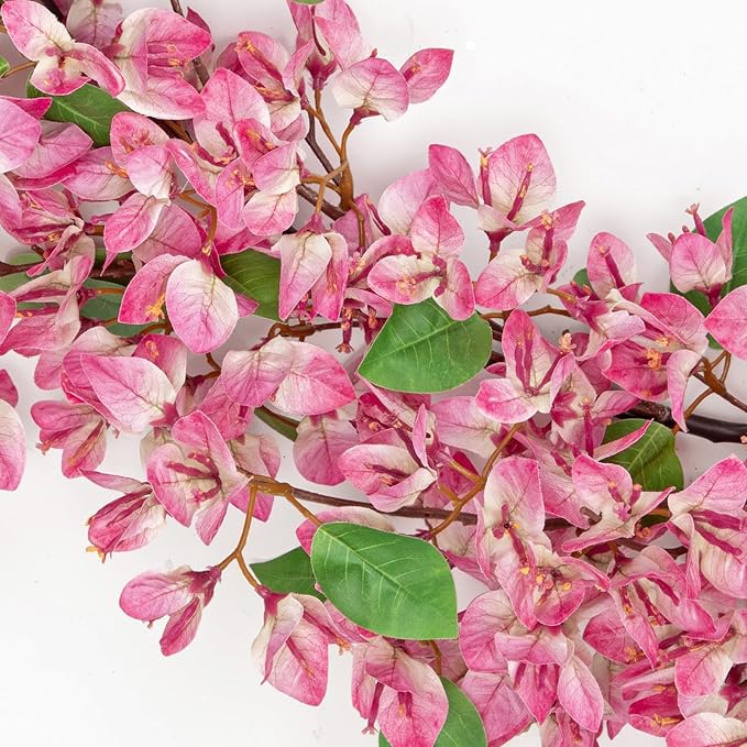 Briful 6ft Bougainvillea Flower Garland – Artificial Silk Floral Vine with Built-in Hook Faux Flower Garland for Backdrop Table Wall Wedding Party Home Decoration(Pale Pink)