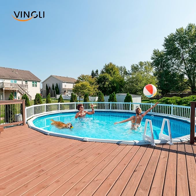 VINGLI Above Ground Pool Safety Fence,Swimming Pool Fences, Pool Fencing,White (Kit C-2 Sections)