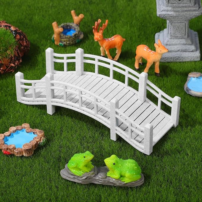 Garneck Miniature Arch Bridge for Fairy Garden Accessories: 5.9" Vintage Tiny Bridge Figurine Dollhouse Furniture Accessories for Aquarium Fish Tank Terrarium Bonsai Decor DIY Micro Landscape