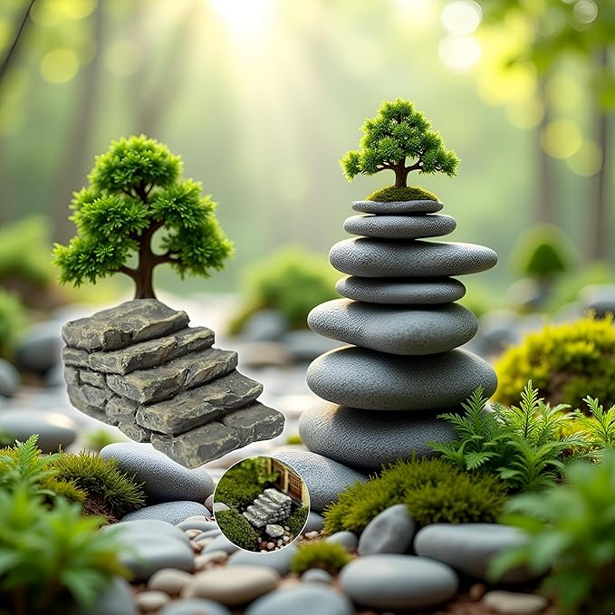 Miniature Resin Bridge Stair Stone Straight Bridge Stairs Steps Garden Fairy Ornament Micro Landscaping Decor Bonsai Craft Straight Stairs Outdoor, Garden Sculptures and Statues, Decorations