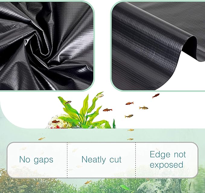 hygger Pond Liner - 7 by 10ft Fish Pond Liners for Outdoor Ponds, 14.5 Mil PVC Soft Pond Liner for Fish Ponds, Water Features, Garden Water Fountains, Waterfalls
