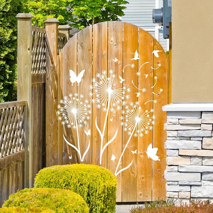 Large Flower Stencils for Painting Flower Stencils for Walls 14” Floral Stencil Dandelion Buterfly Templates for Garden Fence Wood Furniture Fabrics