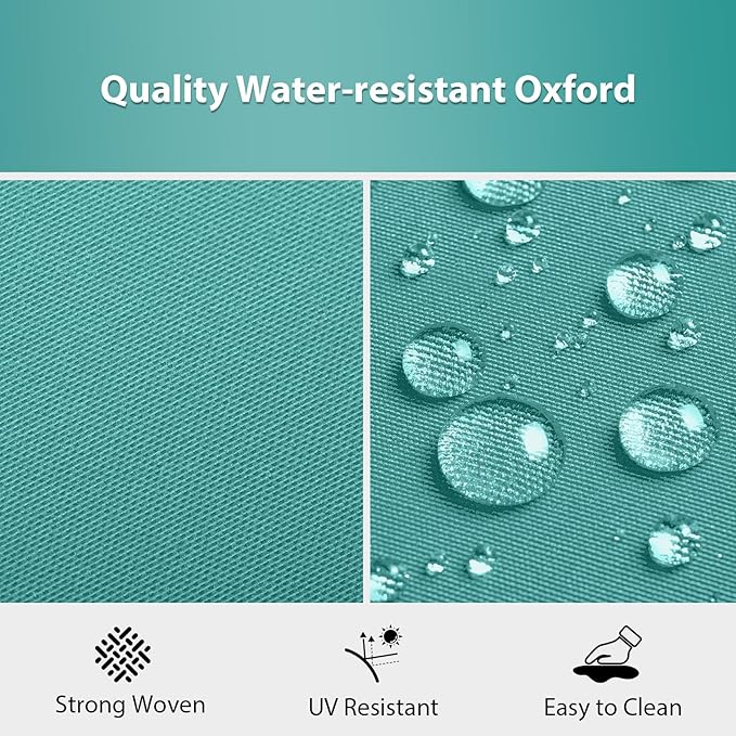 Outdoor Chair Cushion Set of 4, 18.5 x 16 Inch Patio Chair Cushions for Outdoor Furniture, Water Resistant Outdoor Patio Chair Cushions with Non-Slip Ties(Teal)