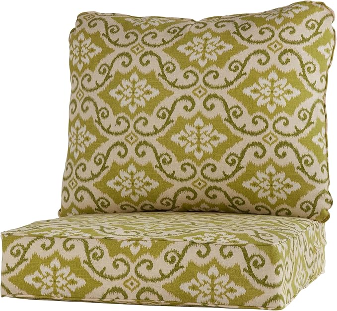 Greendale Home Fashions Outdoor Reversible 2-Piece Deep Seat Cushion Set, Avocado