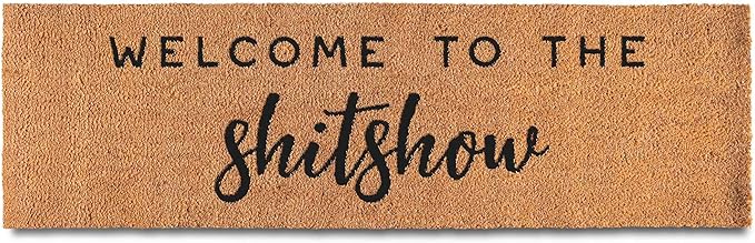 MAINEVENT Welcome to The Shitshow Large Door Mat 50x15 Inch, Oversized Welcome Mat for Front Door, Long Doormat for Covered Outdoor Spaces