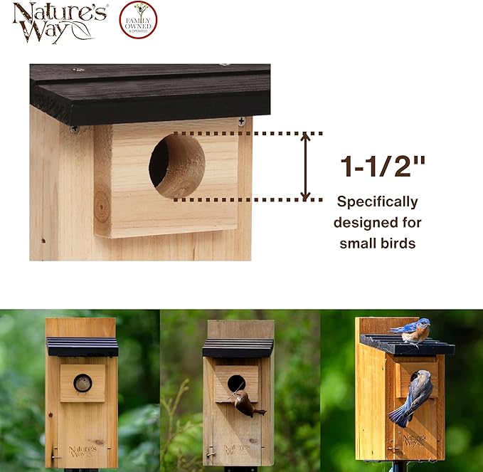 Nature's Way Bird Products CWH3 Cedar Bluebird Box House