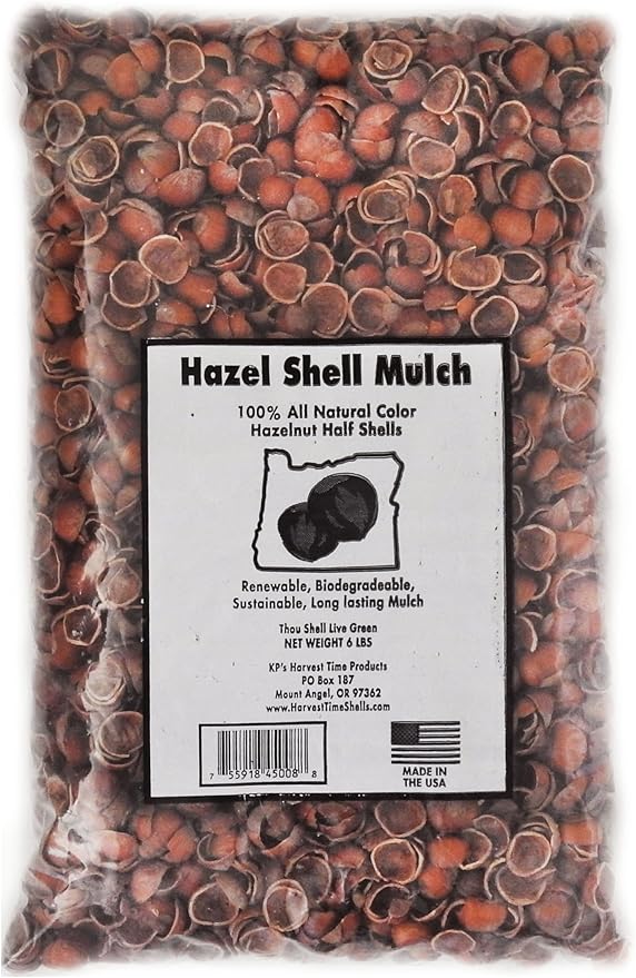 Hazel Shell Mulch Amendment Product - 6 lbs (Hazelnut Shells)