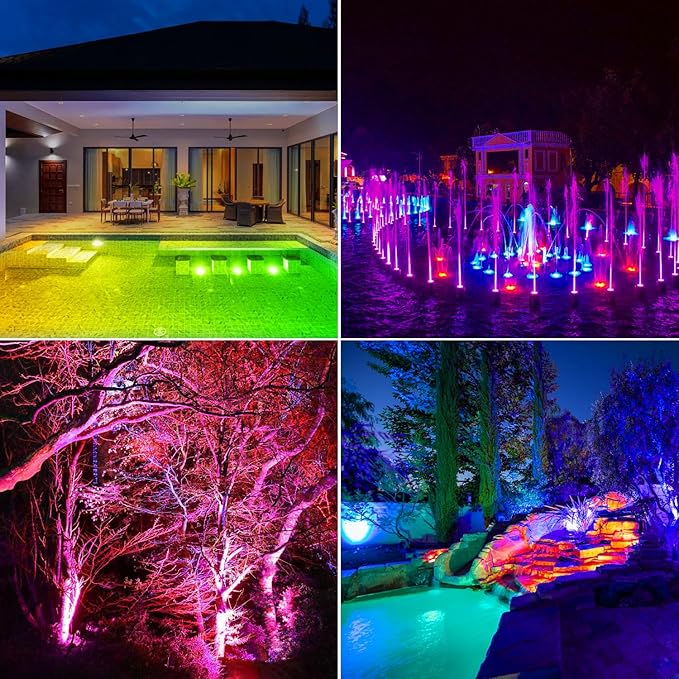 T-SUN Pond Light Led Underwater Submersible Fountain Lights Outdoor Underwater Fountain Lights Fish Pond Lights, Color Changing, IP68 Waterproof, Bluetooth App(Set of 5)